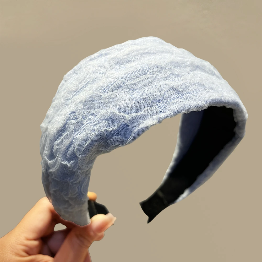 原创设计雪纺纱蕾丝宽边发箍2025爆款洋气高级感百搭头饰头箍简约