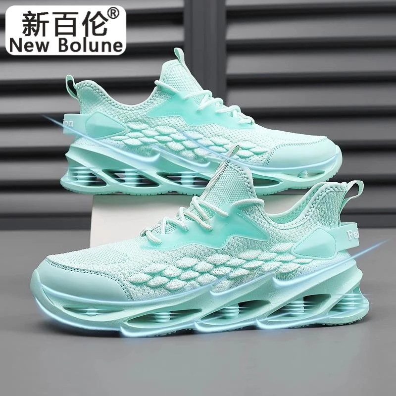 NEW BOLUNE/新百伦椰子男鞋2025新款春季休闲飞织网面运动鞋青少