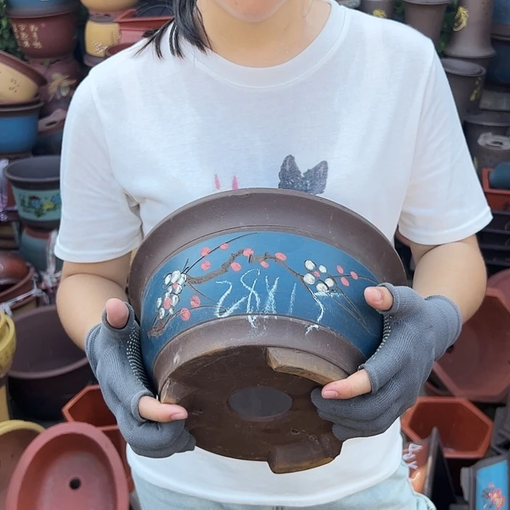 蓝富贵点彩大花盆