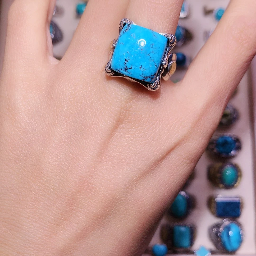 绿松石银S925镶嵌挂件