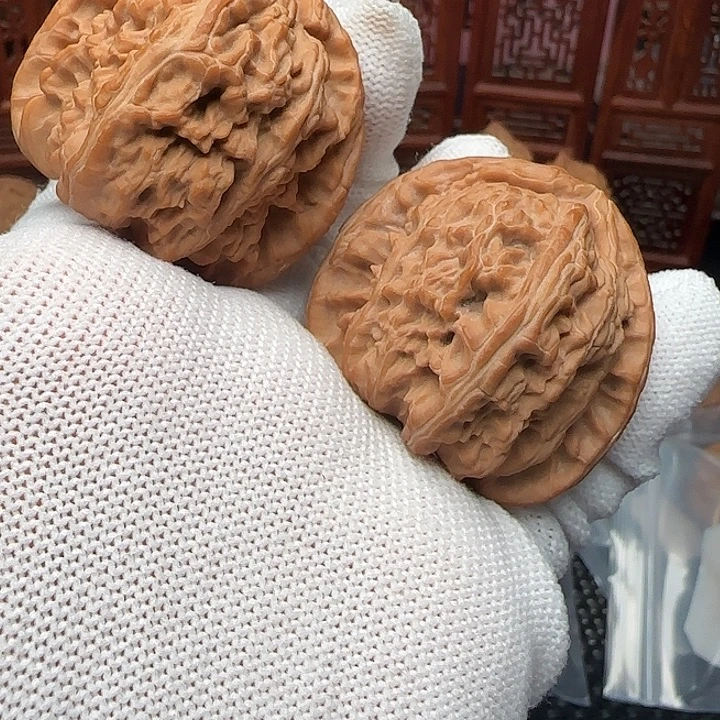 吊坠文玩核桃全品白狮子44