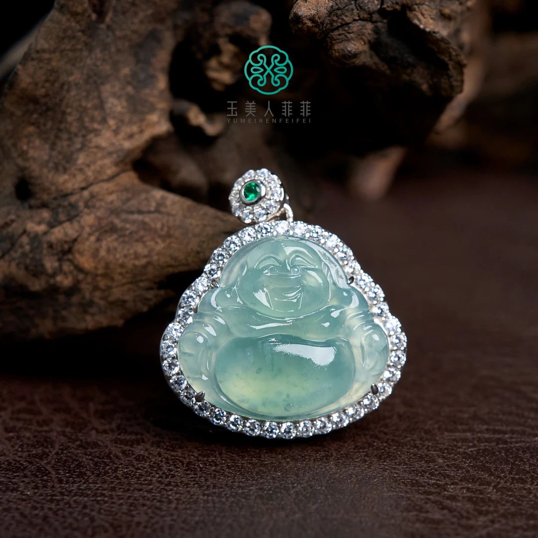 爽爽推荐*S925翡翠全包佛公吊坠约28*26mm