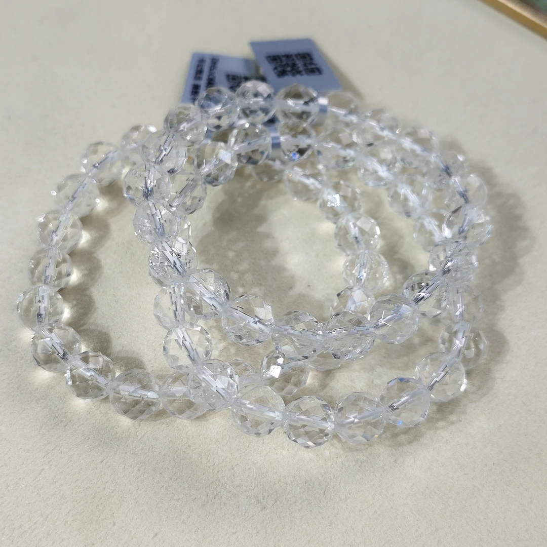 【书记甄选】天然白水晶刻面单圈手链 多样式发一件 约8mm 6485CK