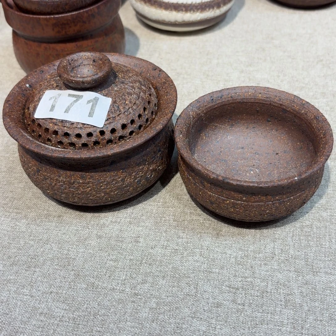 茶具粗瓷茶具素胎无釉盖碗