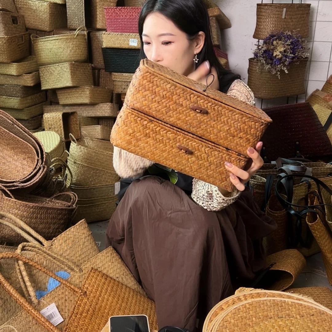 编织带草编包/草编收纳盒微瑕疵