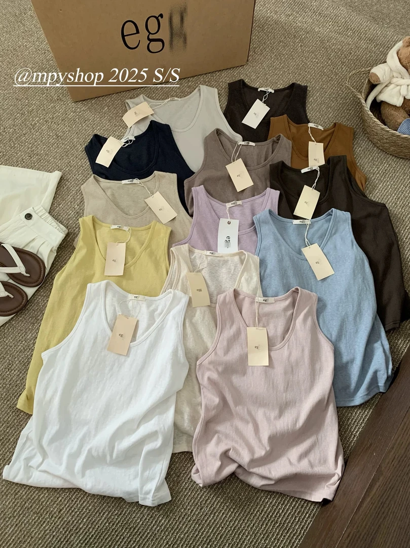 【韩国麻～】egg背心宽松版 杭州货 麻和棉的融合