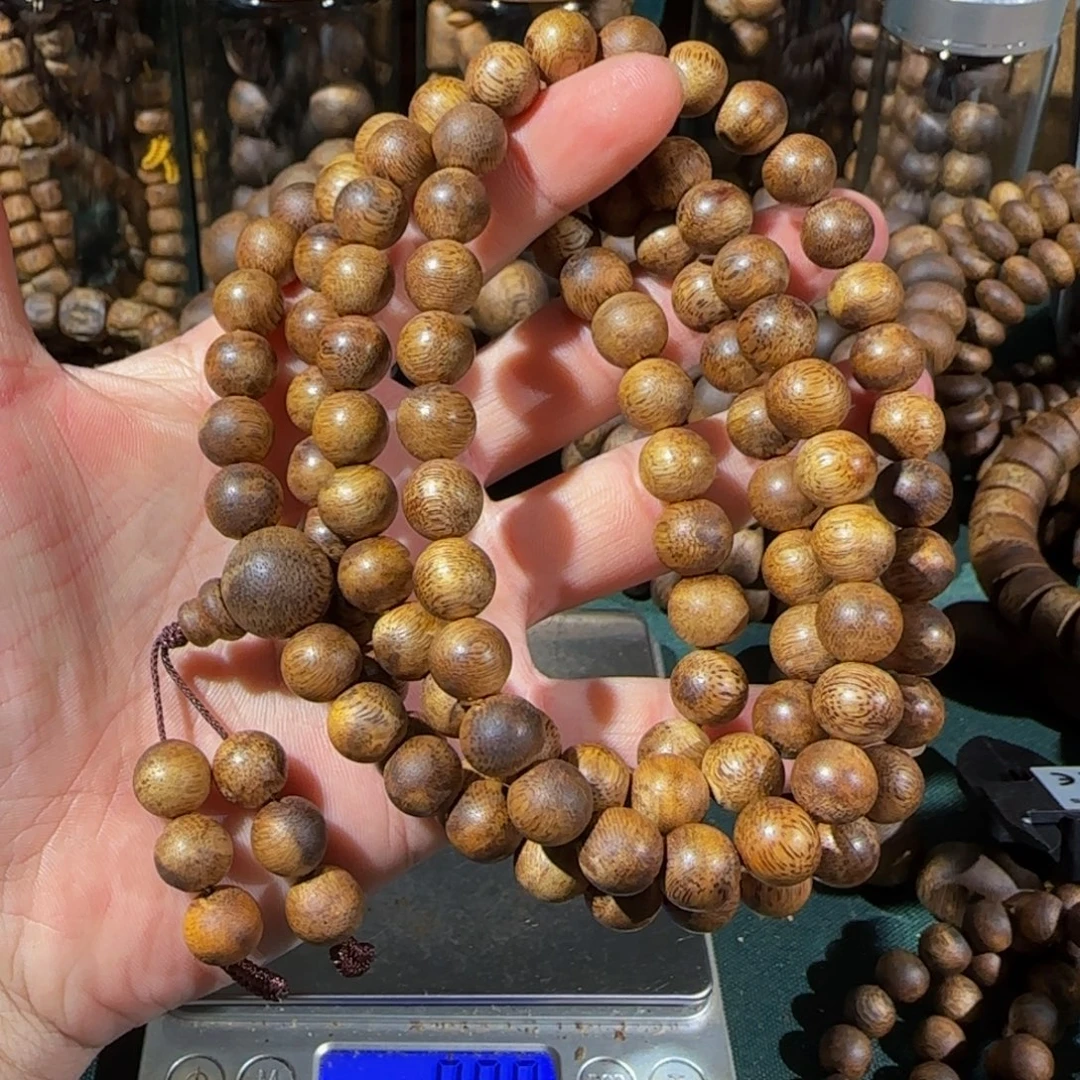 尚***趣沉香手串黄棋老料圆珠1.0高货41