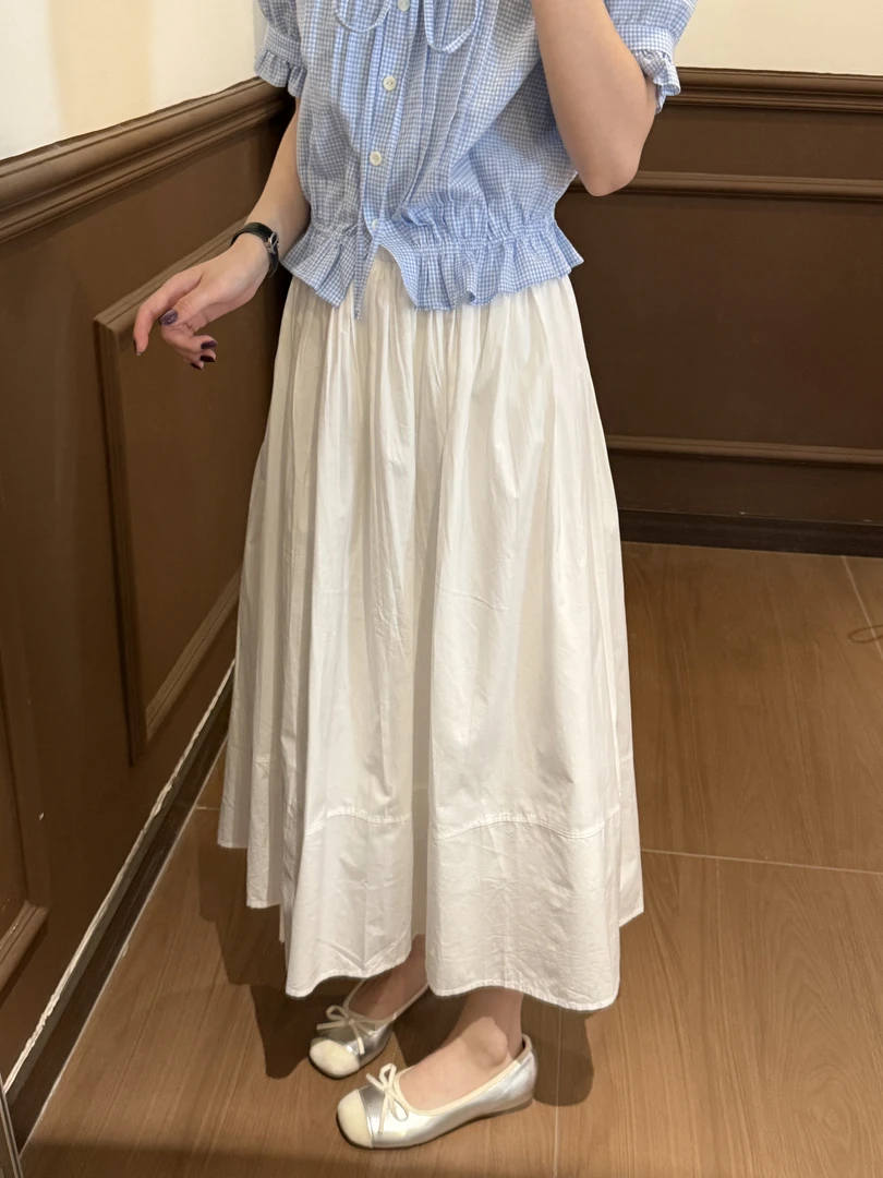 【Niche Young】高腰休闲百搭夏季中长款纯色半身裙CX20470