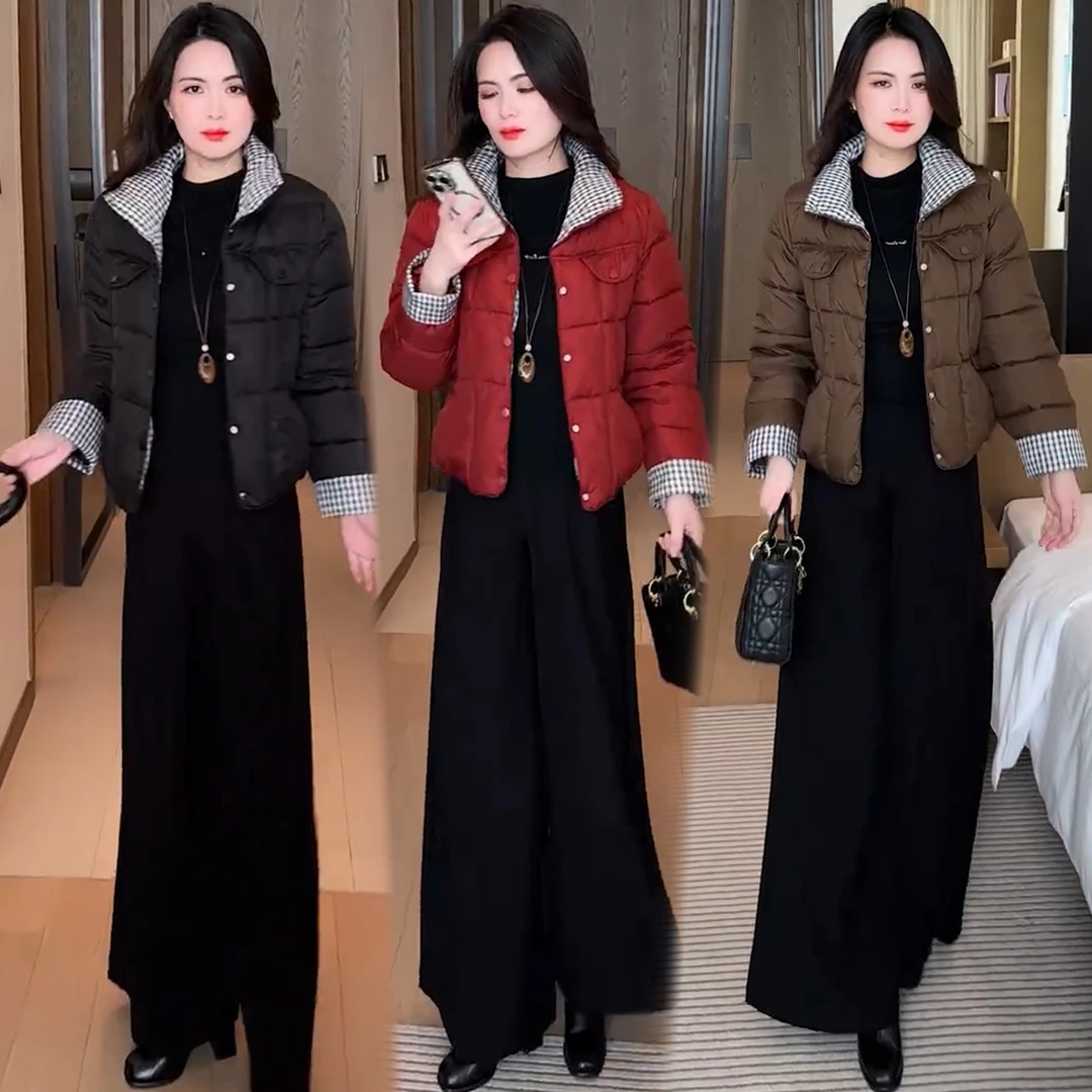 时尚立领棉服女2025冬季新款小个子洋气显瘦减龄短款保暖外套