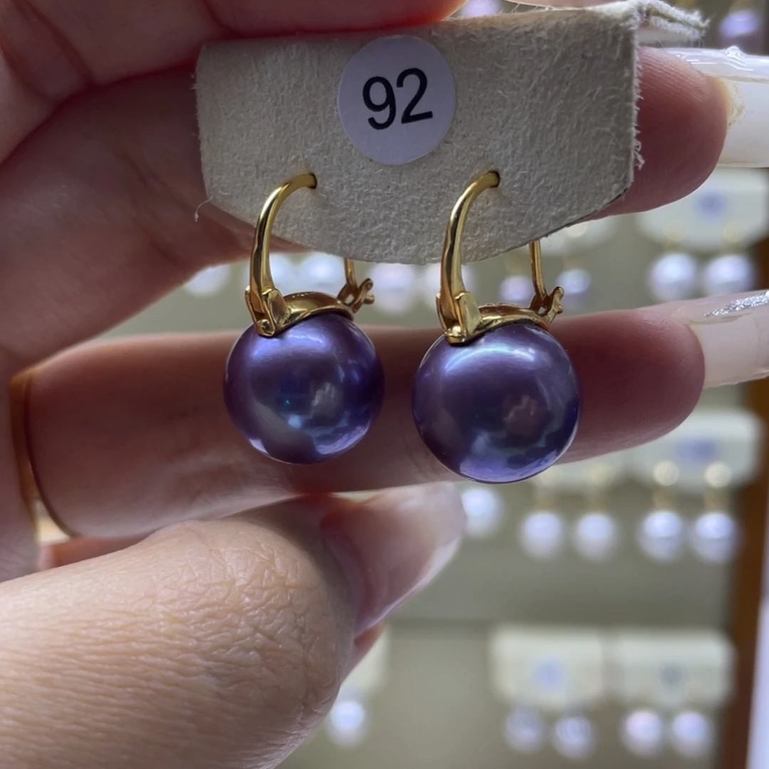 淡水珍珠耳饰银S925镶嵌