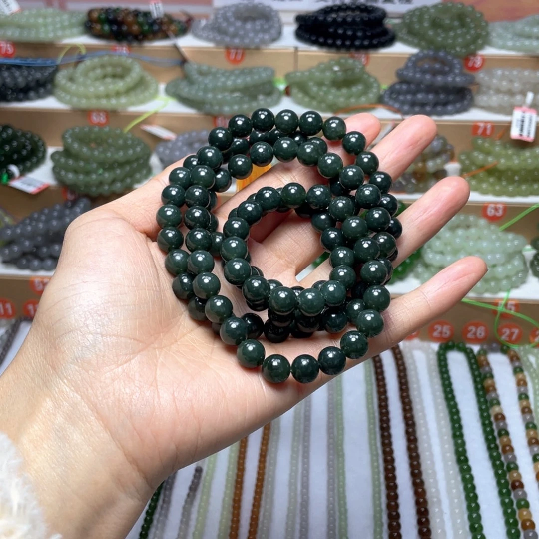 和田玉未镶嵌颈饰8mm