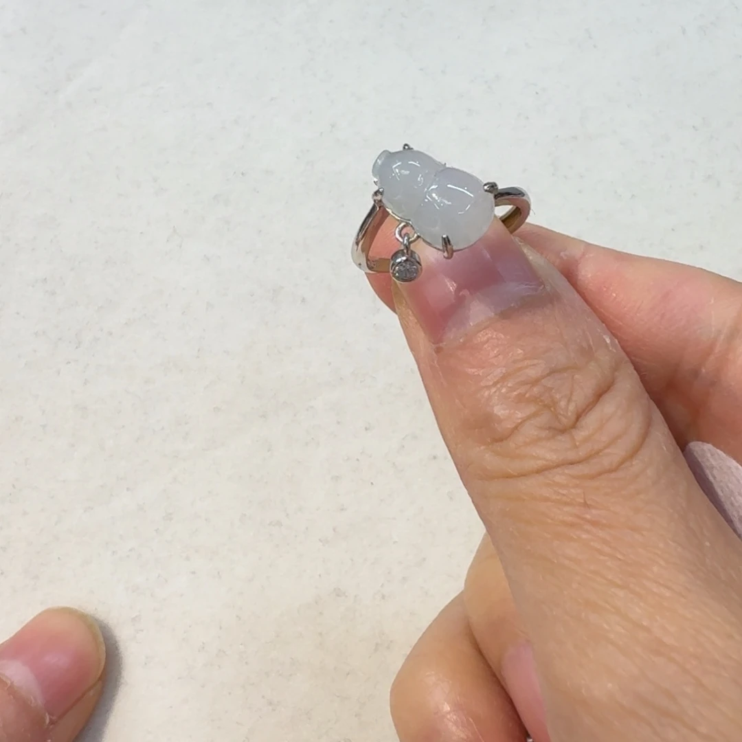 翡翠银S925镀金镶嵌戒指戒指