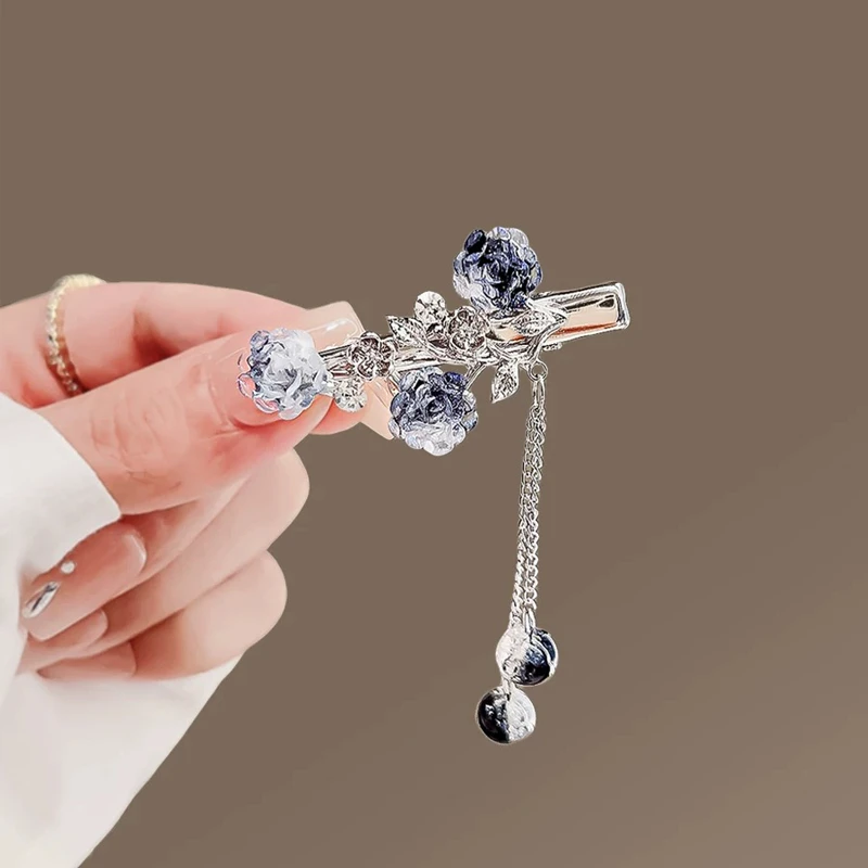 韩国精致发卡女交叉一字夹高级感水钻侧边夹子头饰气质刘海夹对夹