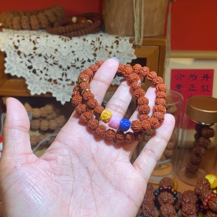 吊坠金刚菩提95玉化双圈三色醒狮款