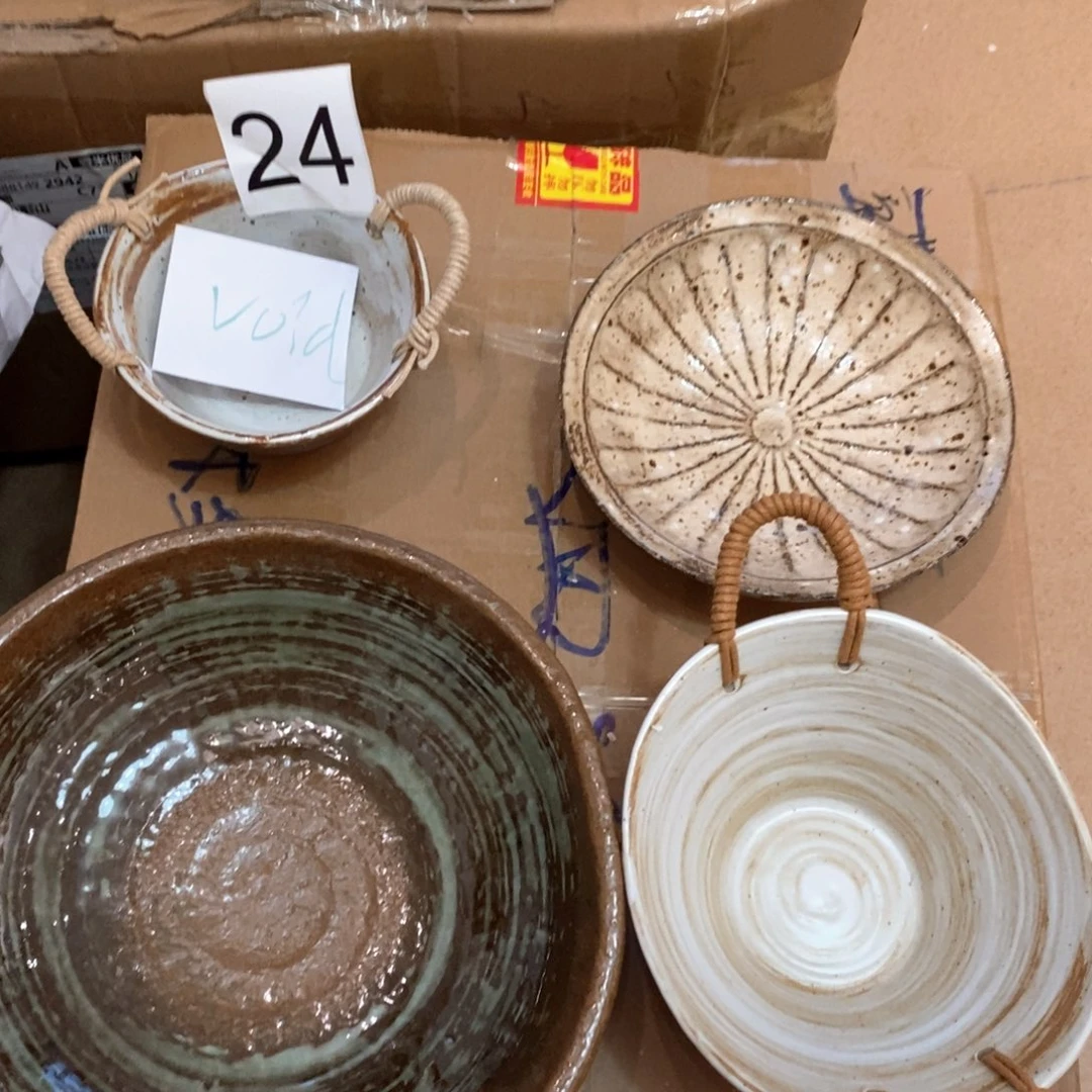 今囍陶器粗陶餐具4件