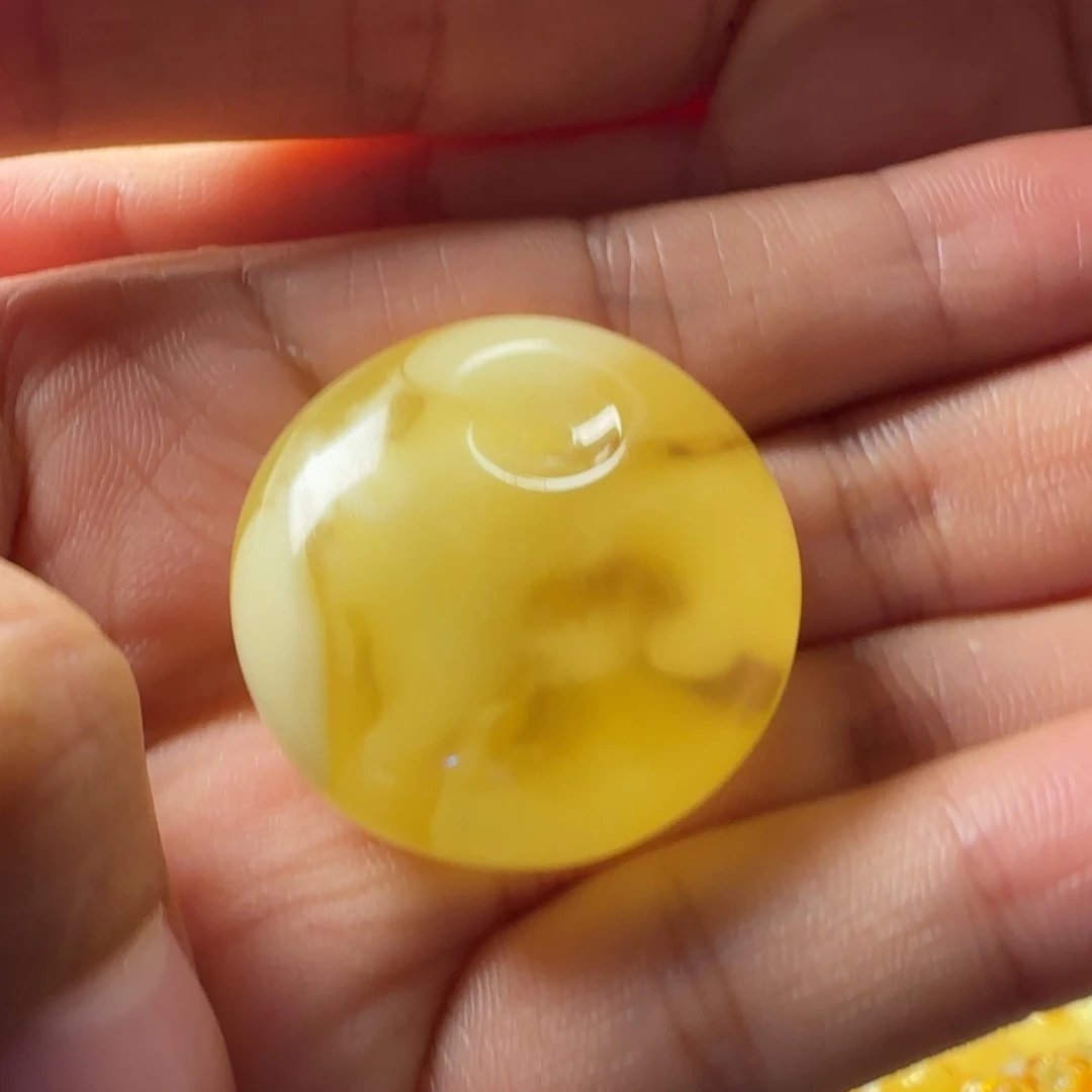 生***旅蜜蜡颈饰未镶嵌蜜蜡金白飘花公主扣吊坠（定制款）