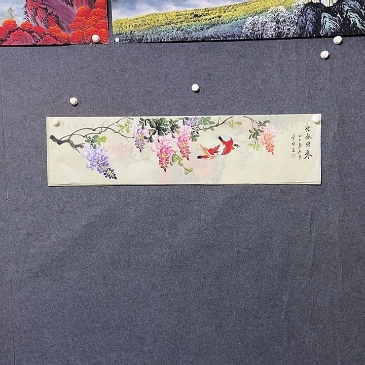 国画四尺对开一副