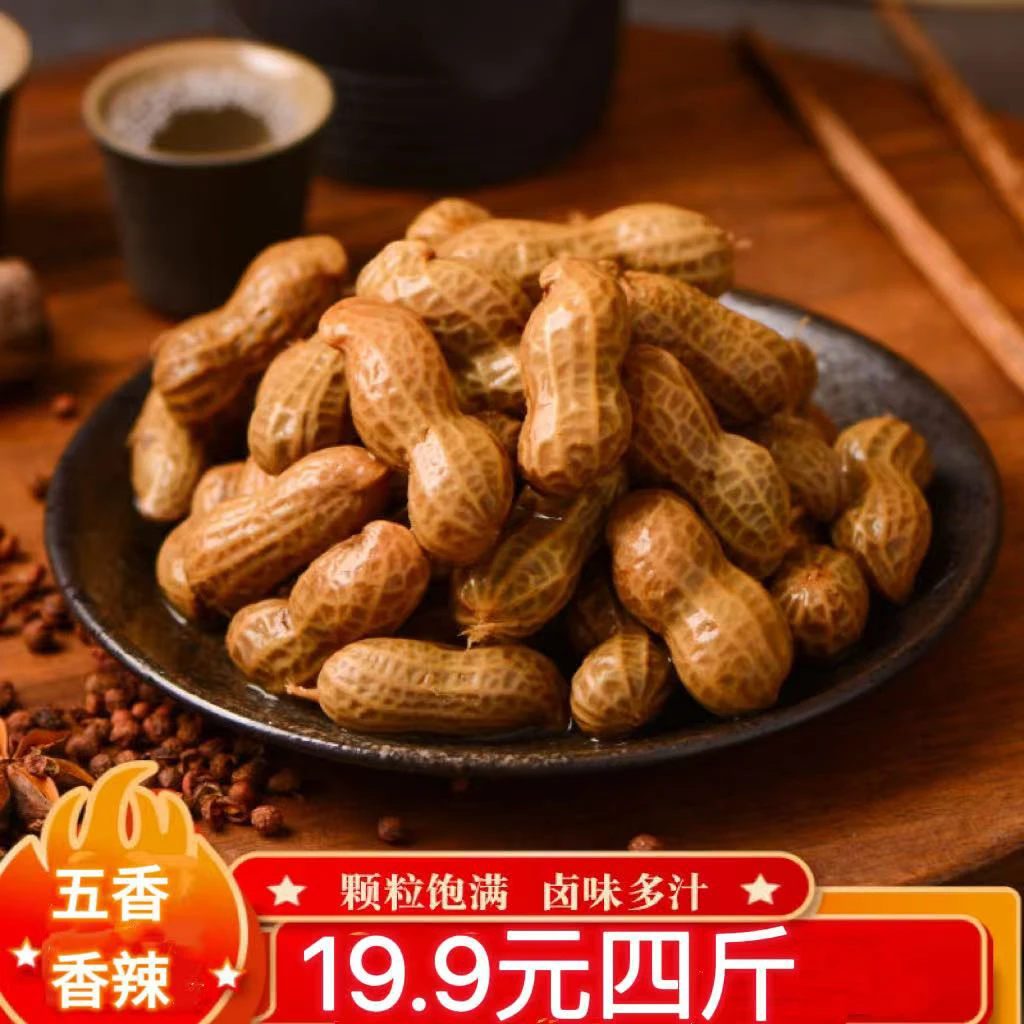 【买二送二】带汁卤煮带壳花生到手四斤开袋即食