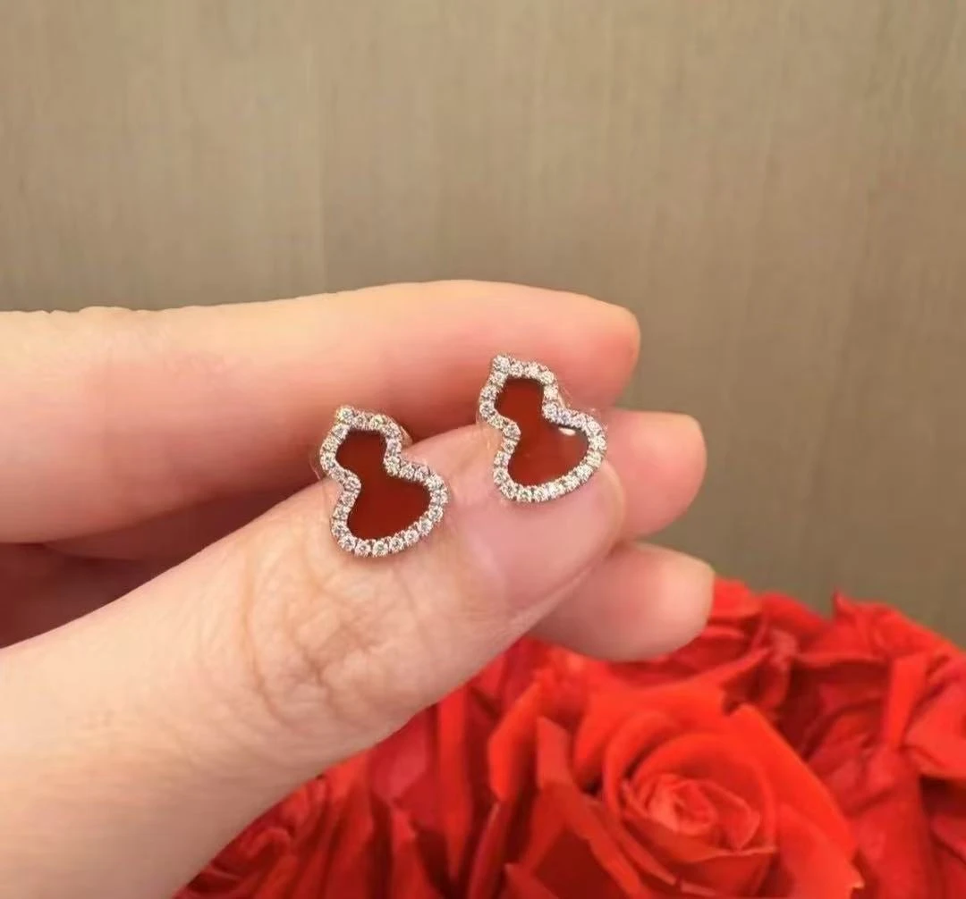 耳钉女日韩耳饰金葫芦饰品满钻精致镶嵌耳环百搭经典