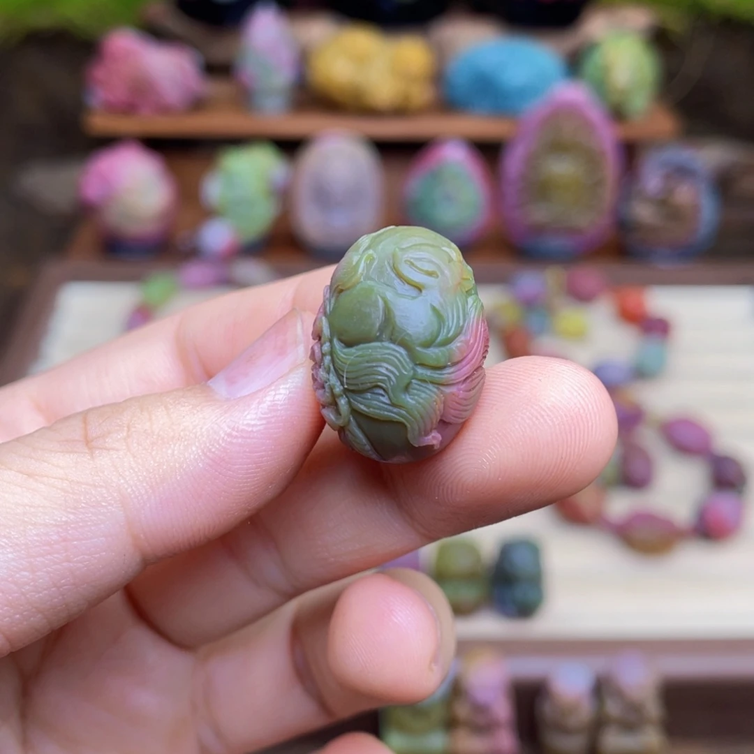 玛瑙/玉髓手串未镶嵌盐源玛瑙放漏西瓜色凤九