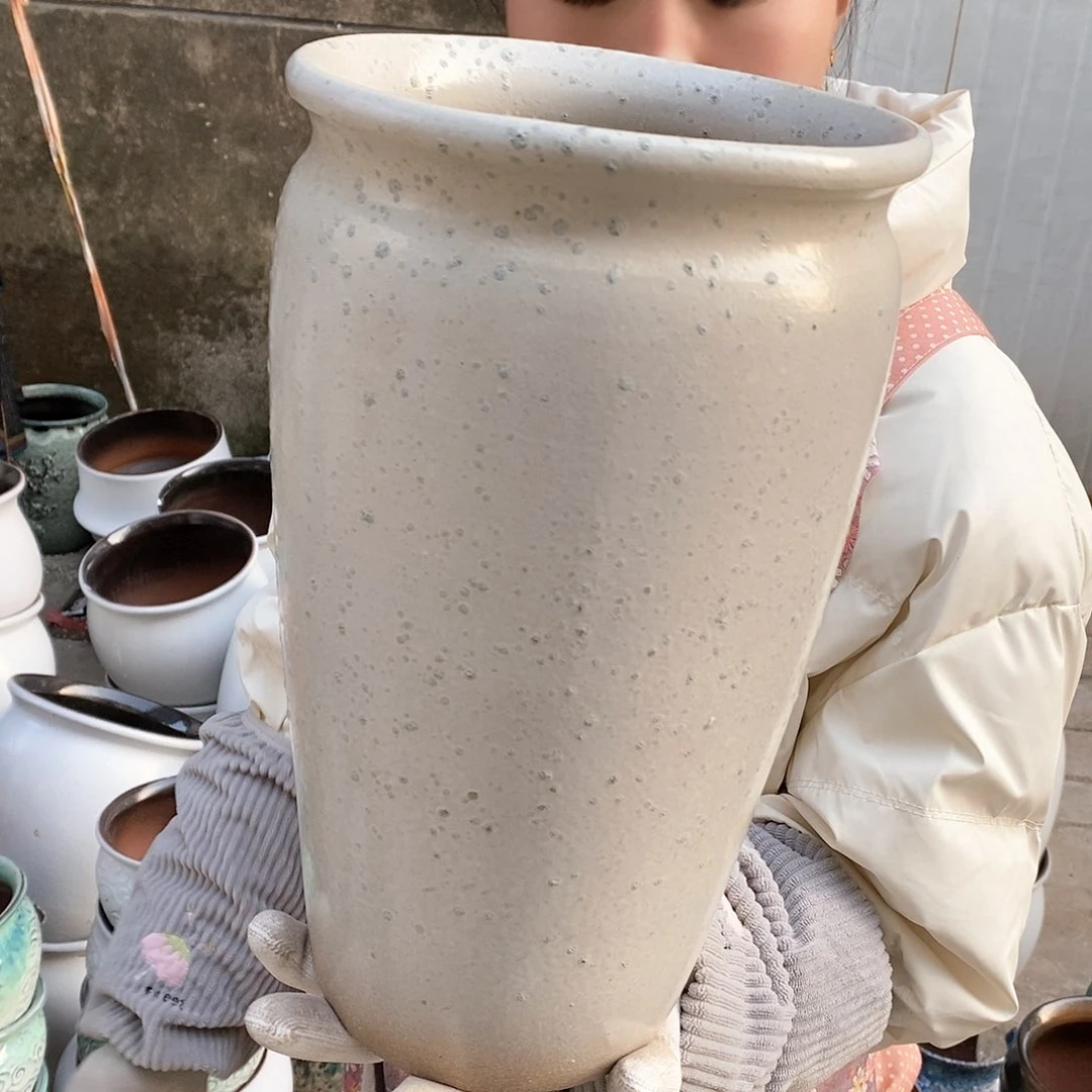 紫砂花盆瑕疵口18高31