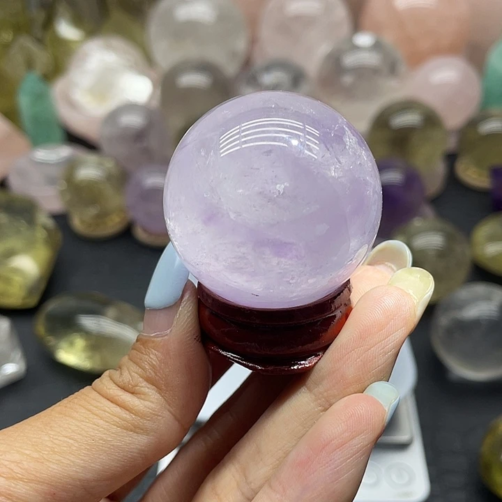水晶珠宝半成品未镶嵌35紫水晶球3.7m