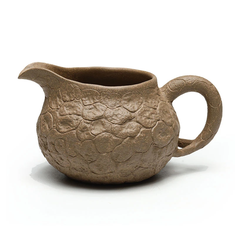 A017宜兴原矿紫砂清灰段仿生供春公道杯200毫升