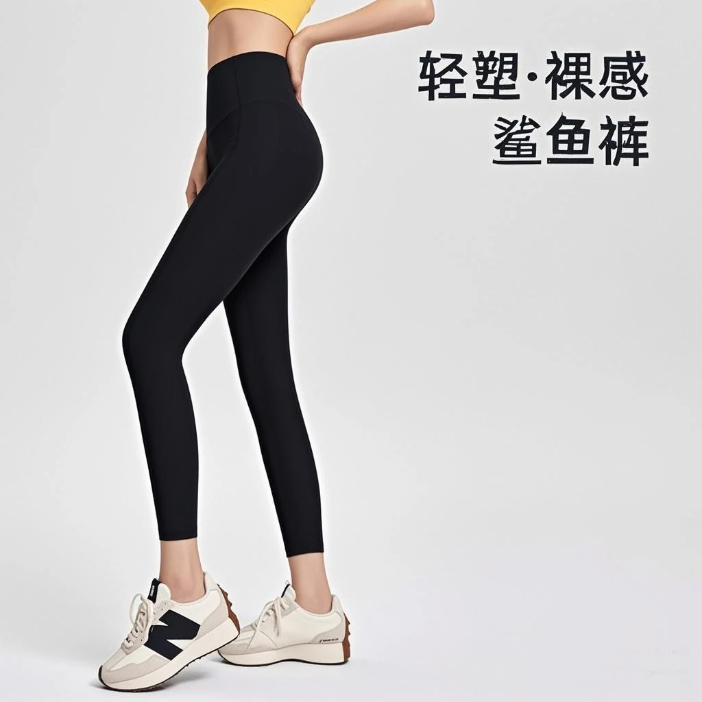 【百搭裤】高腰鲨鱼裤收腹提臀紧身瑜伽裤打底裤女 22078