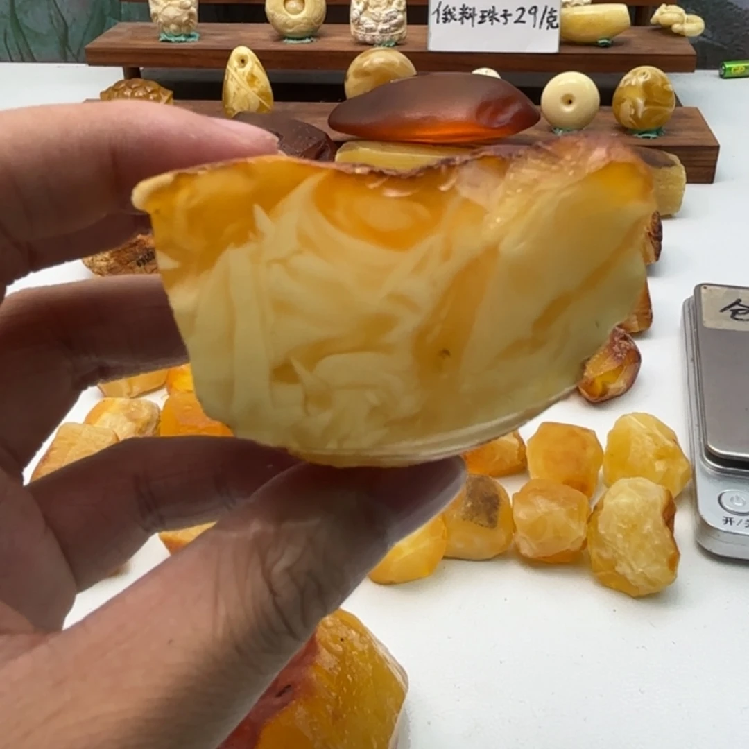 定制琥珀未镶嵌蜜蜡原石不退不换