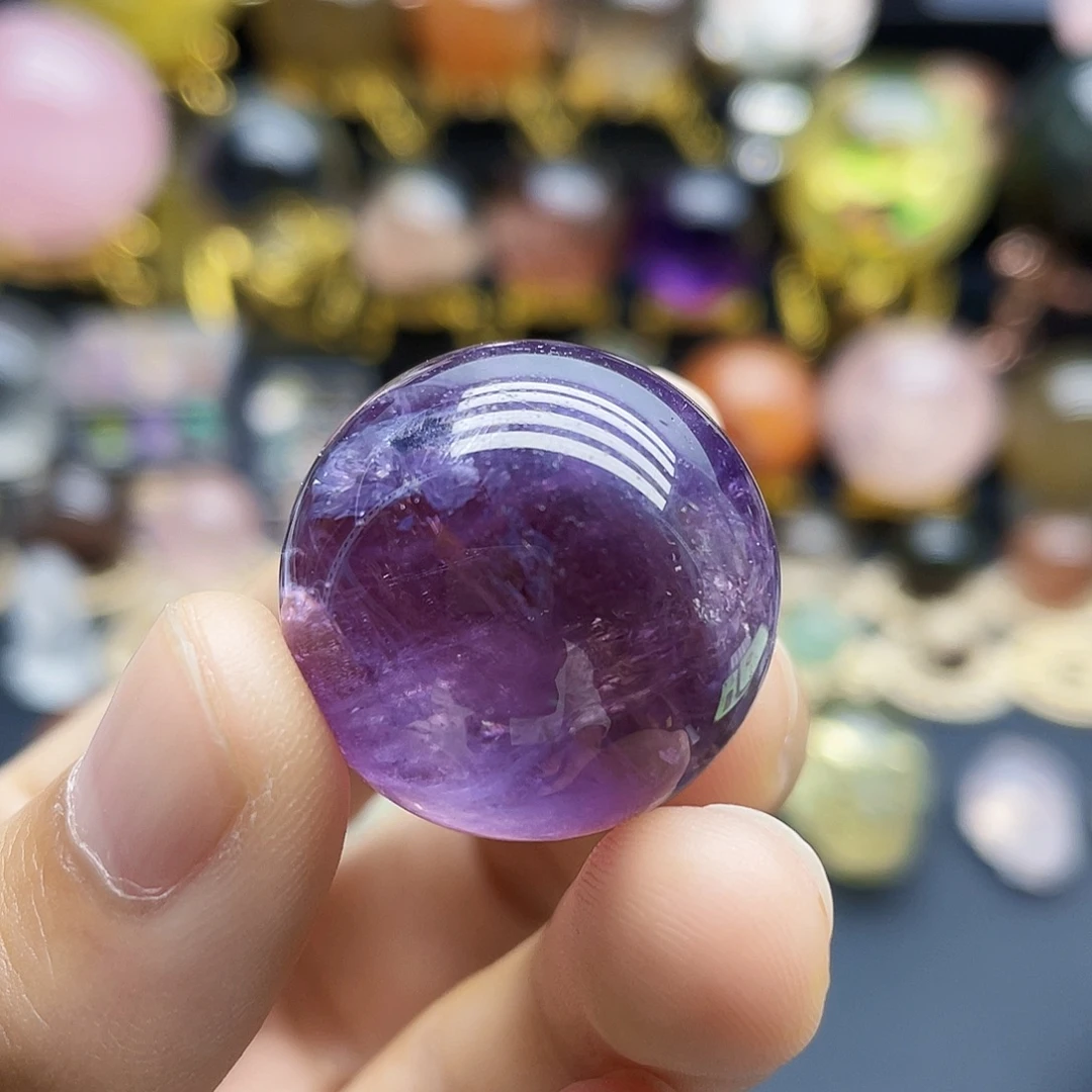 未镶嵌珠宝半成品水晶天然紫水晶25.6mm