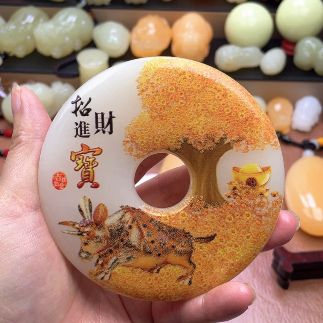 石材天然古青石手把件
