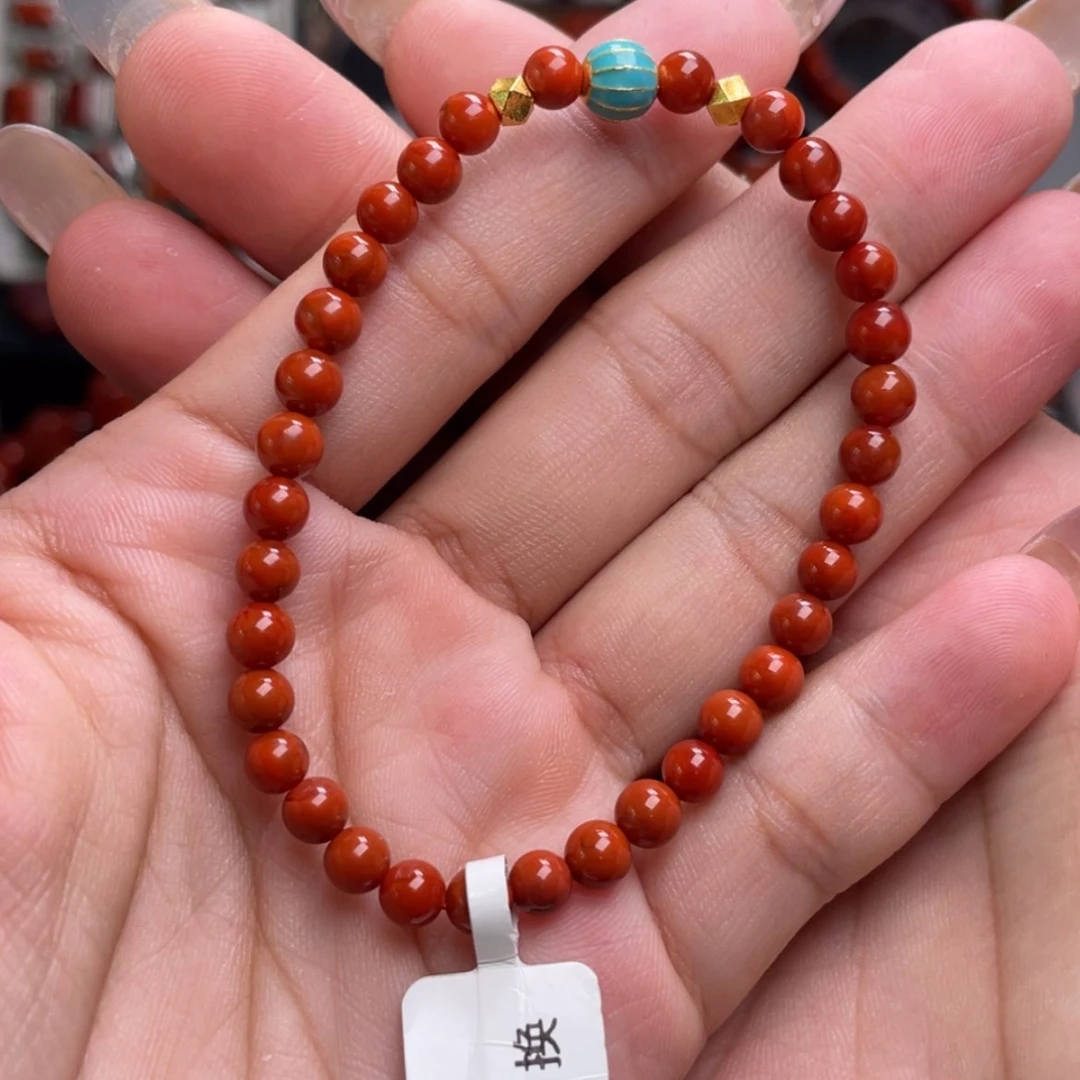 【闪购商品】银S925镶嵌5m满色满肉手串南红玛瑙