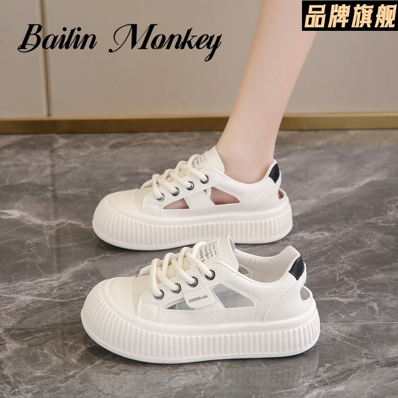 品牌官方旗舰镂空凉鞋女士洞洞鞋2025夏季新款运动韩版休闲小白鞋