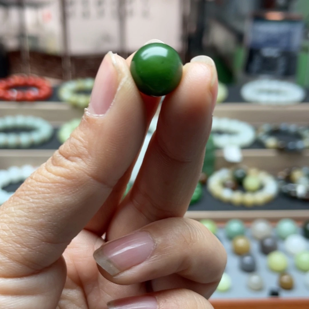 和田玉（碧玉）单珠12未镶嵌