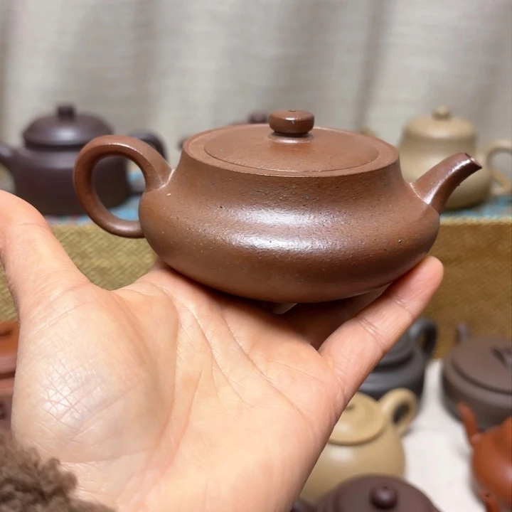 紫砂茶壶阿*大水潭天青30目满砂柴烧