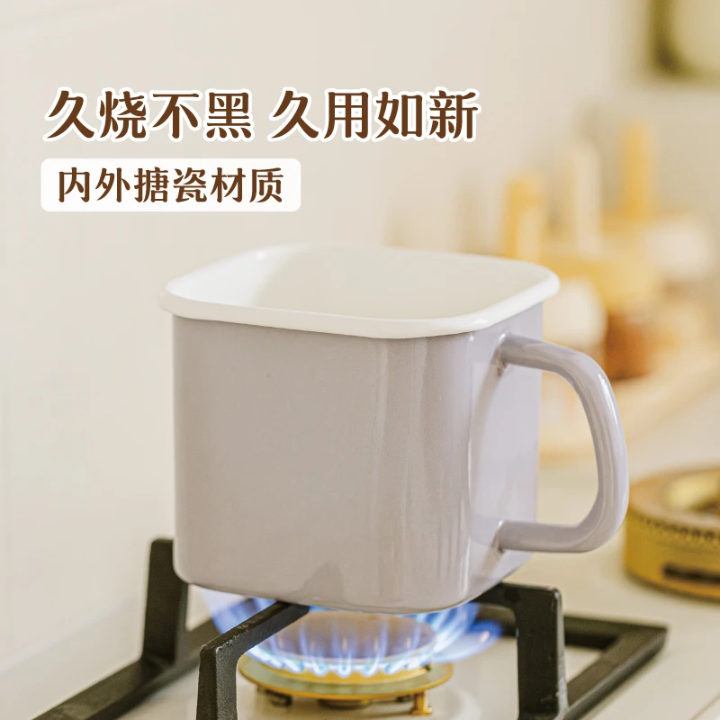 树可设计明彩珐琅方杯大容量储物杯一杯多用煮面煮茶带盖zb