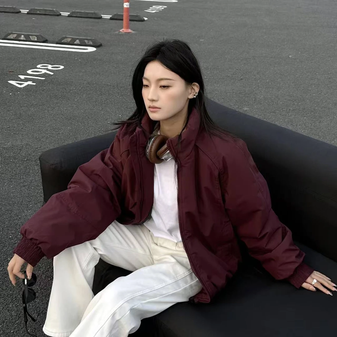 HandSeven美式潮牌宽松立领棉服冬季派克服夹克防寒休闲宽松外套