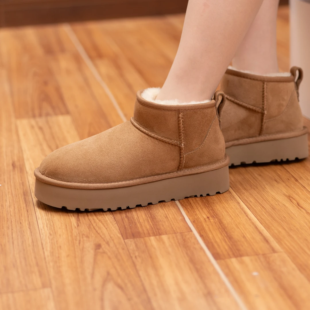 【年末清仓】3.5cm冬雨桑坡羊皮毛一体雪地靴工厂直发