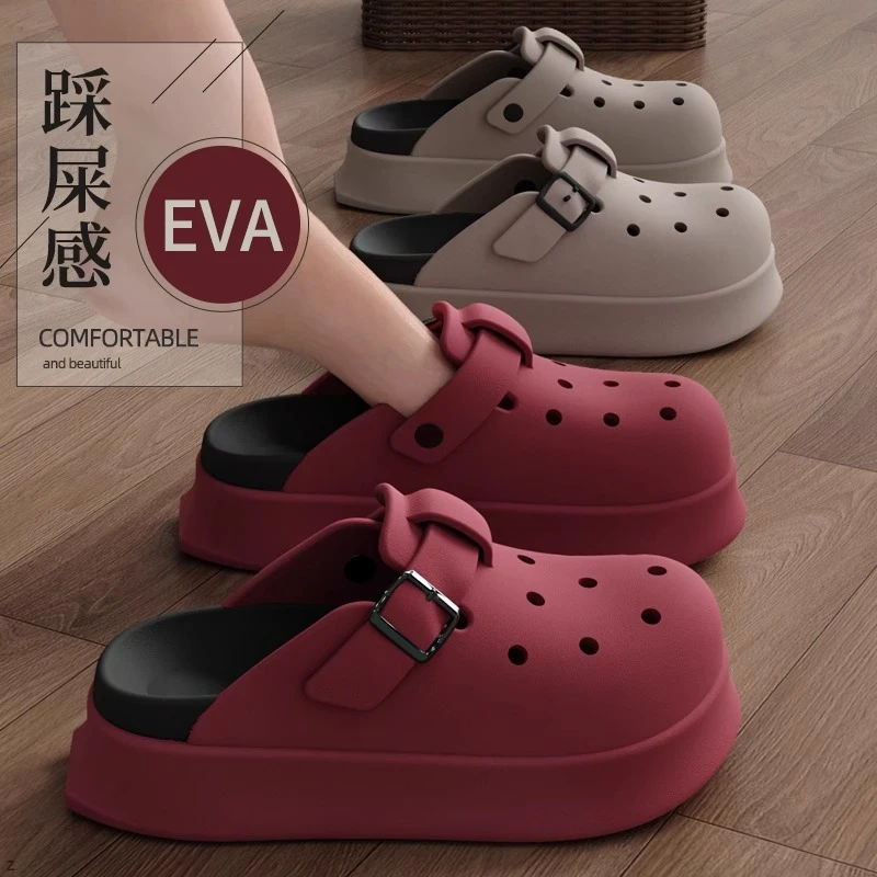 包头勃肯凉拖鞋女夏季2025新款增高外穿百搭家居室内软底拖鞋防滑