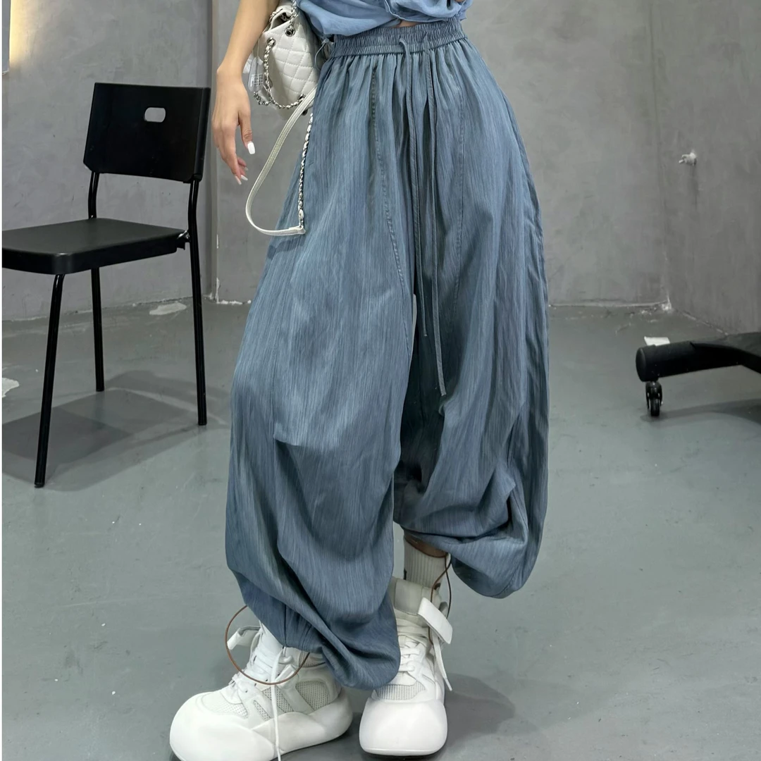 【大7定制】D310#夏季薄款抽绳垂感山本伞兵休闲裤女