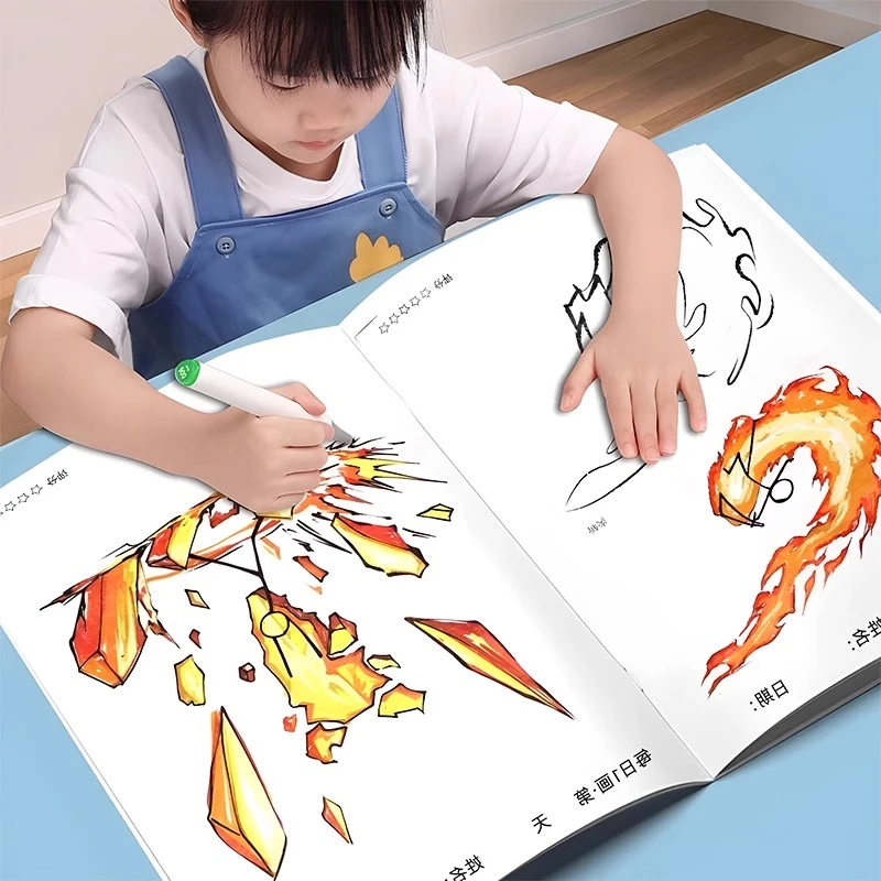 火柴人战争纪元描摹本儿童简笔画描绘线描手绘画临摹图画涂鸦涂色