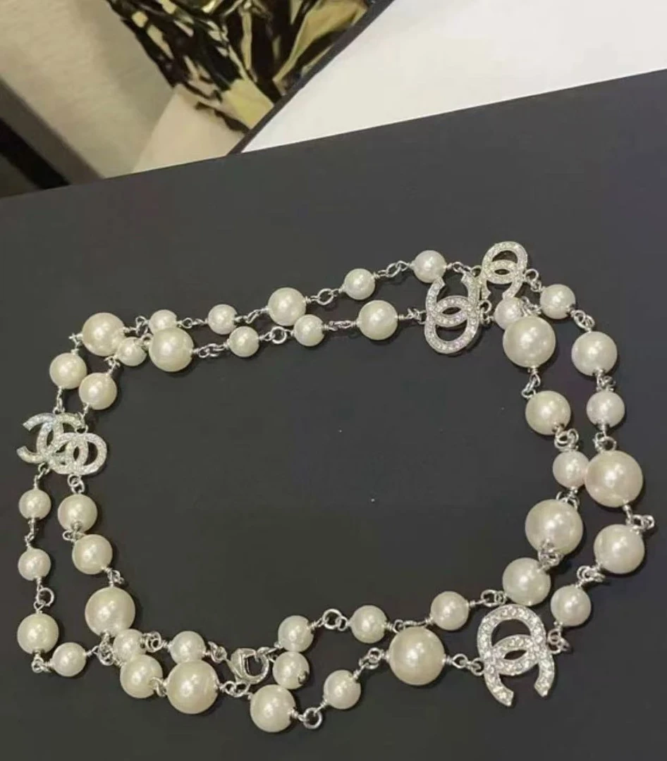 钛钢项链 项链时尚锁骨链爱心字母毛衣链女百搭