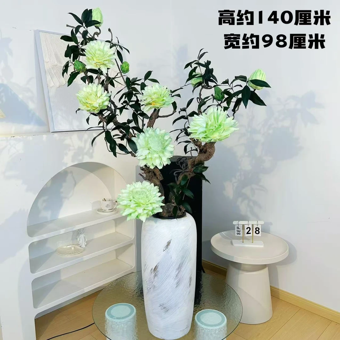 【沁姝系列】孤品洋蓟一物一拍定制款玄关电视柜岛台软装摆件永生花