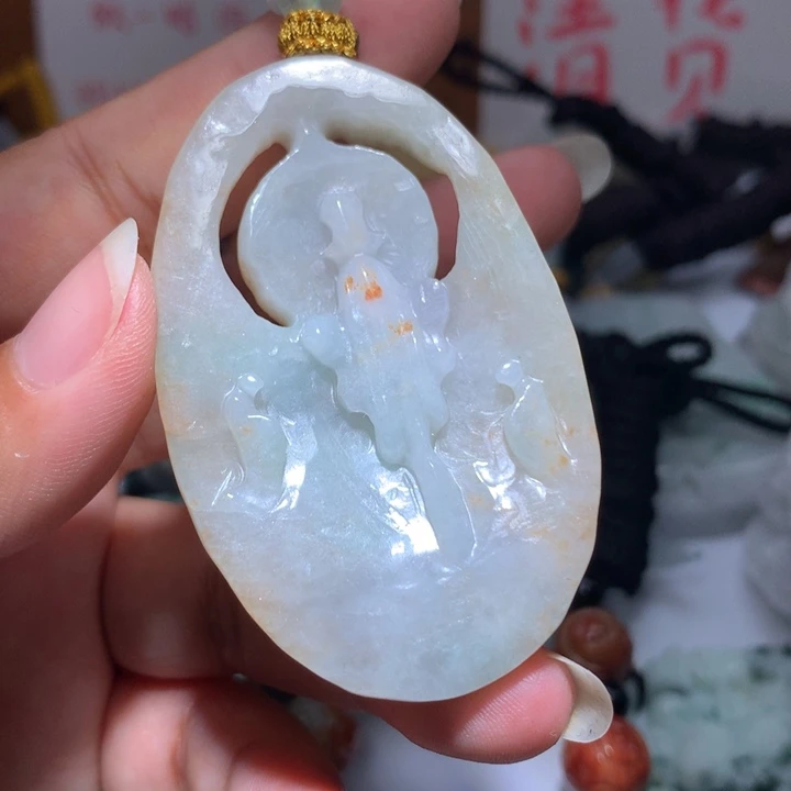翡翠未镶嵌颈饰保真天然A货翡翠