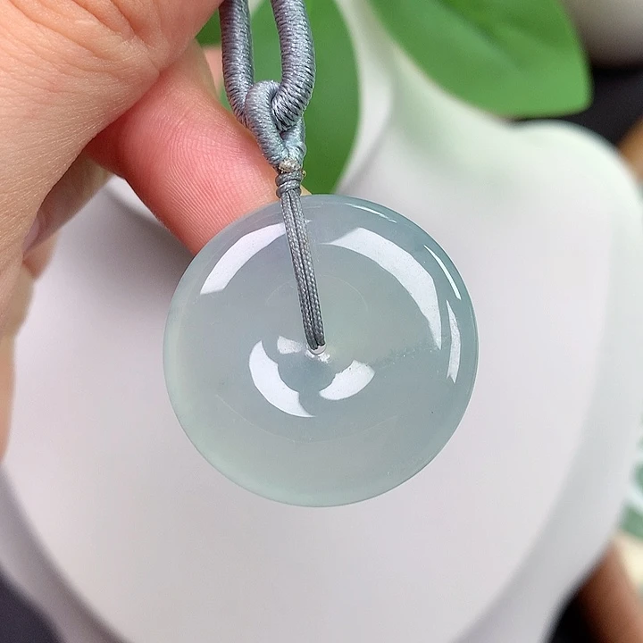 翡翠未镶嵌颈饰平安扣 38.5x5.7mm