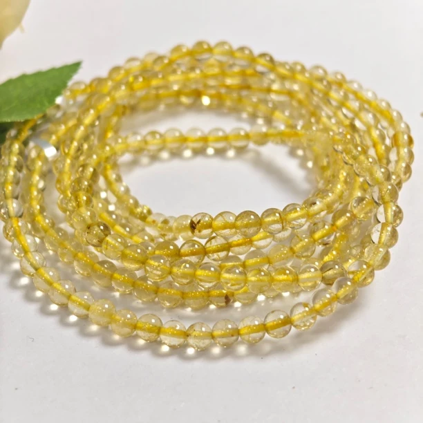 【书记甄选】天然金发晶三圈手链 多样性发一件 约4mm 6798CX