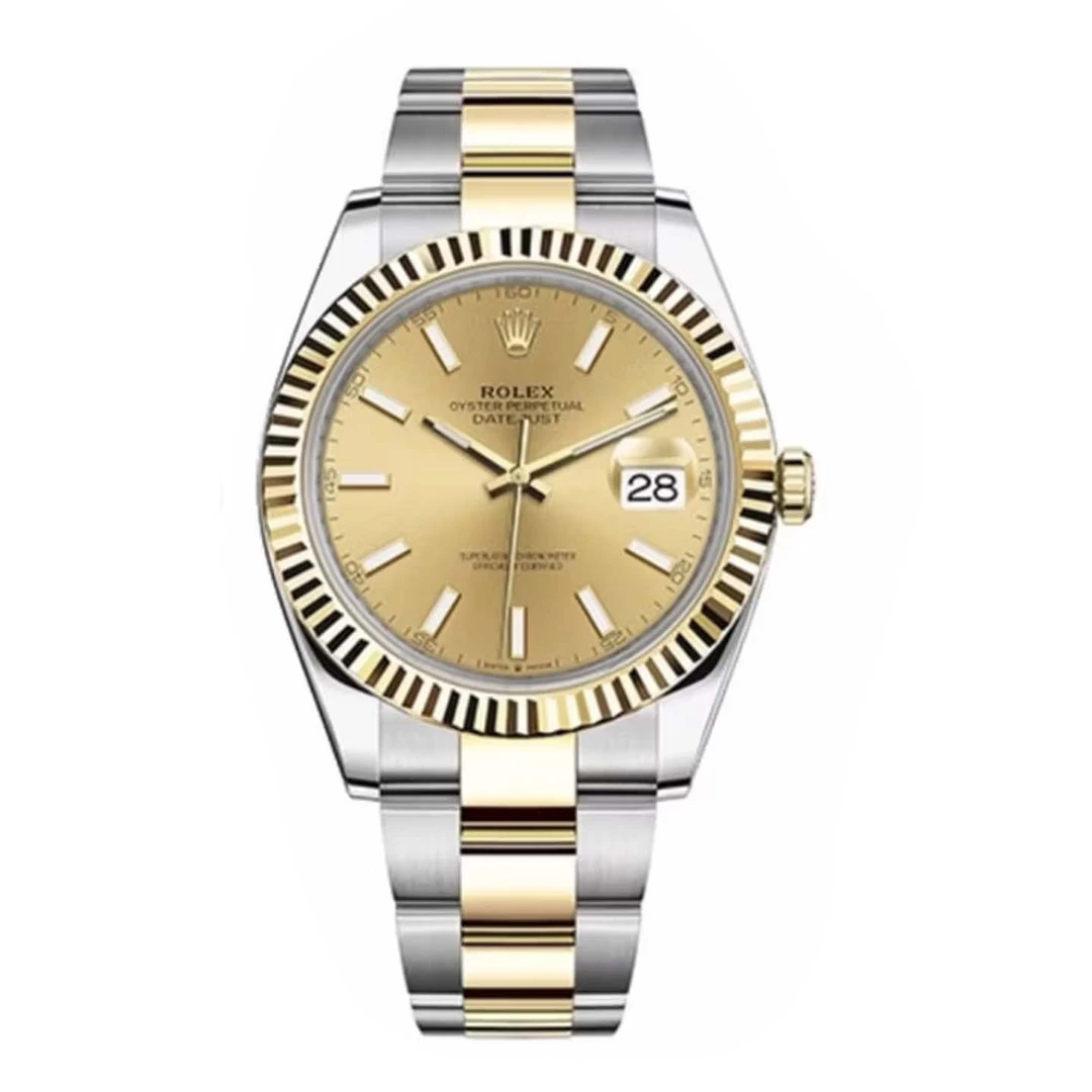 未使用 Rolex/劳力士 新全套日志41盘间金男表二奢名表正品126333