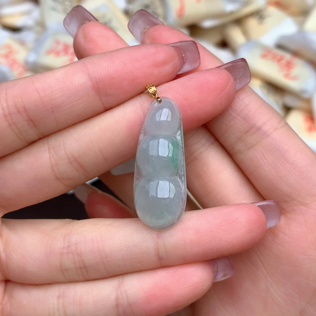 【闪购商品】翡翠挂件18K金镶嵌一