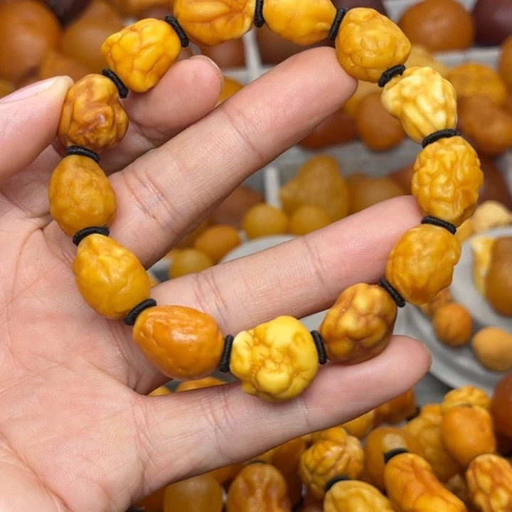 琥珀未镶嵌裸石天然蜜蜡手串