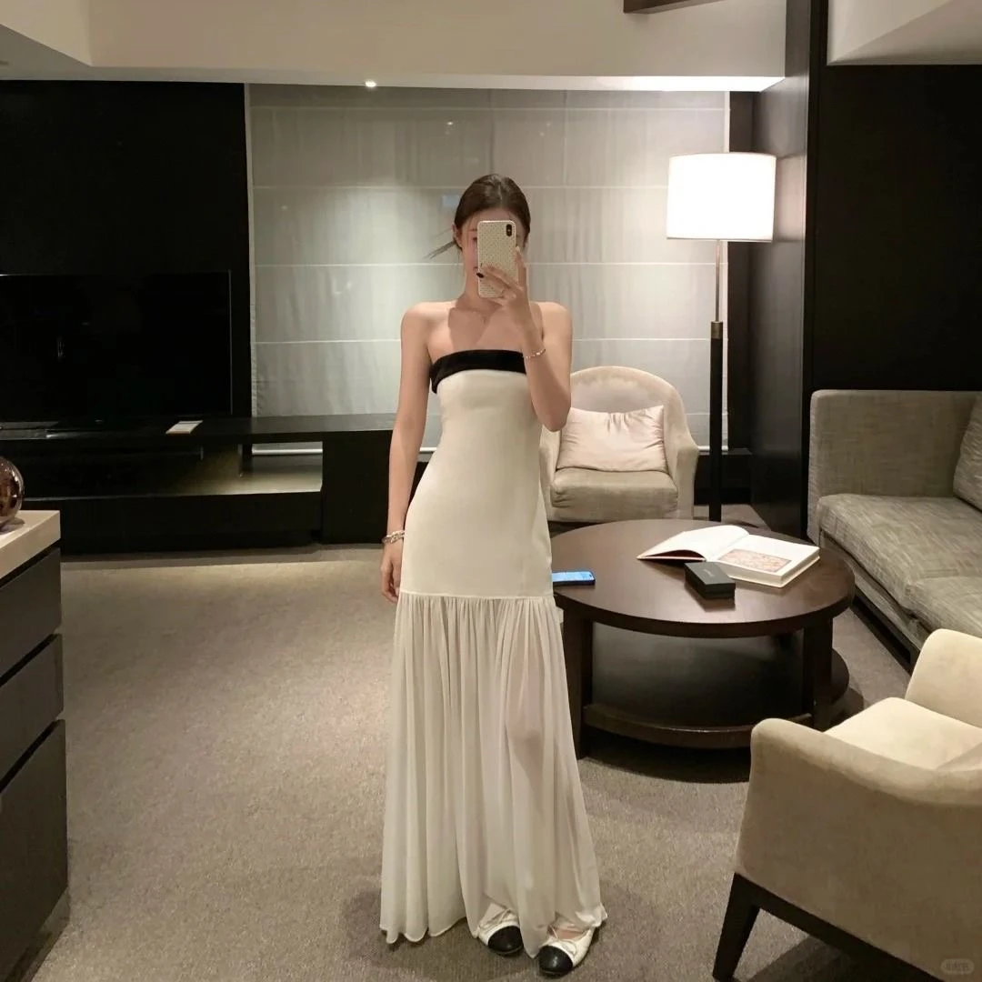 板栗可可Bankelili人间coco 生日裙子无袖蝴蝶结抹胸裙春夏连衣裙